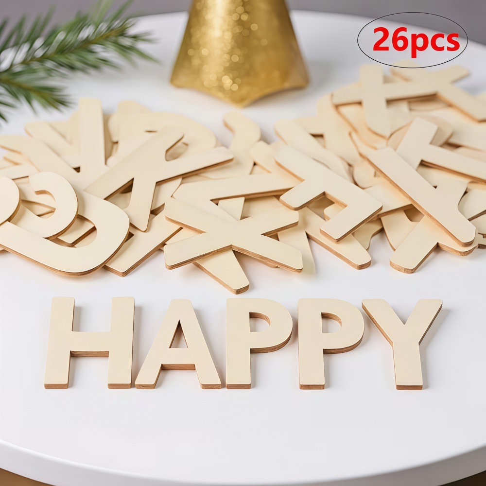 Embroidery Writing - 26pcs Designable Wood Letters Unfinished Wood