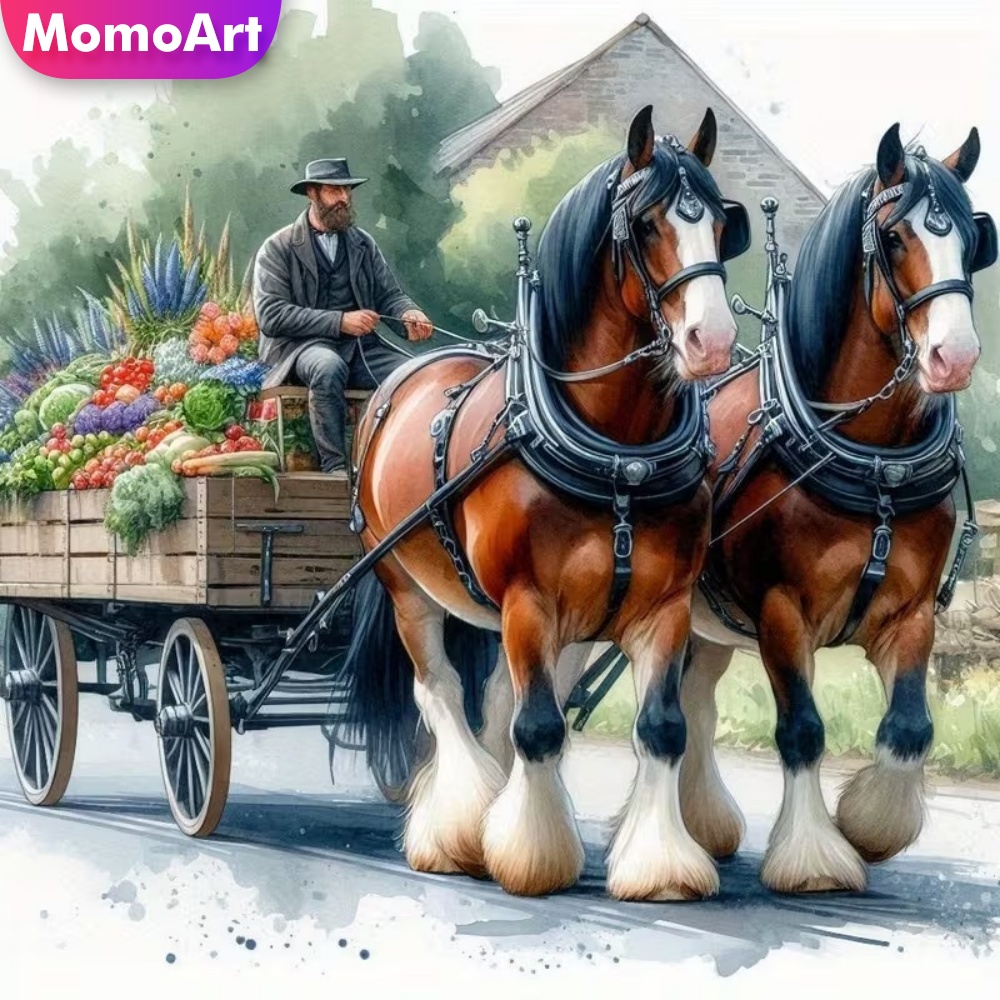 Embroidery Horse - Momoart Horse Diamond Embroidery Animal Painting