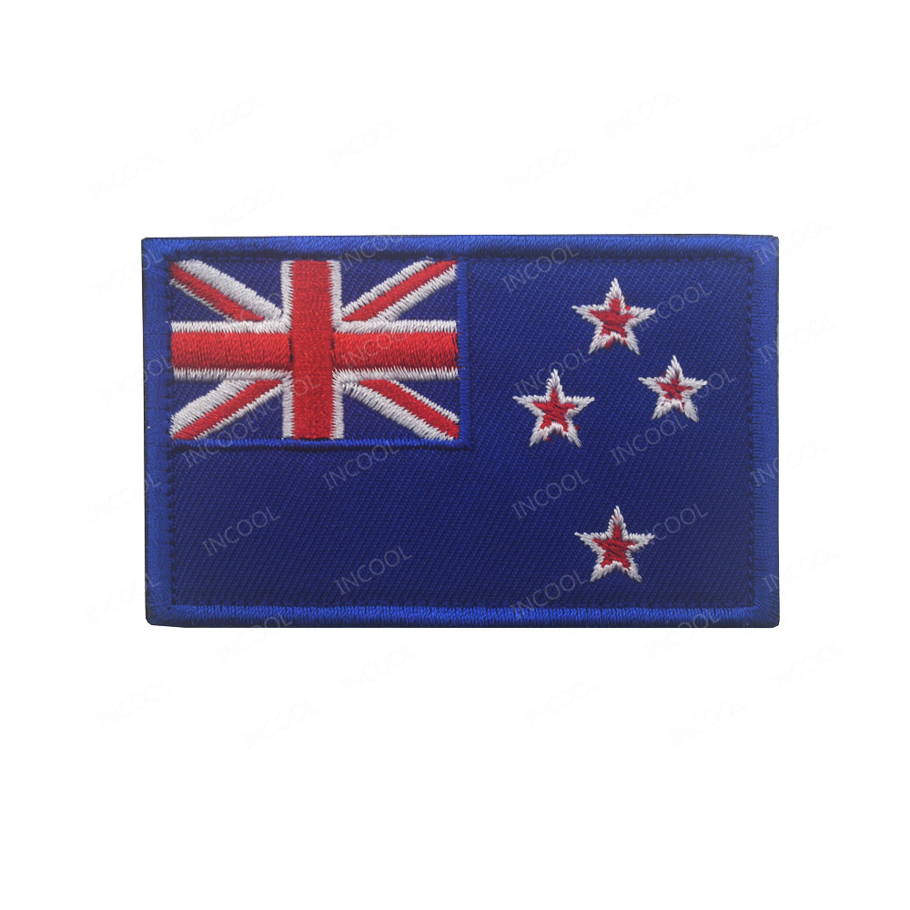 Embroidery Uk - Embroidered Flag Patches New Zealand Silver