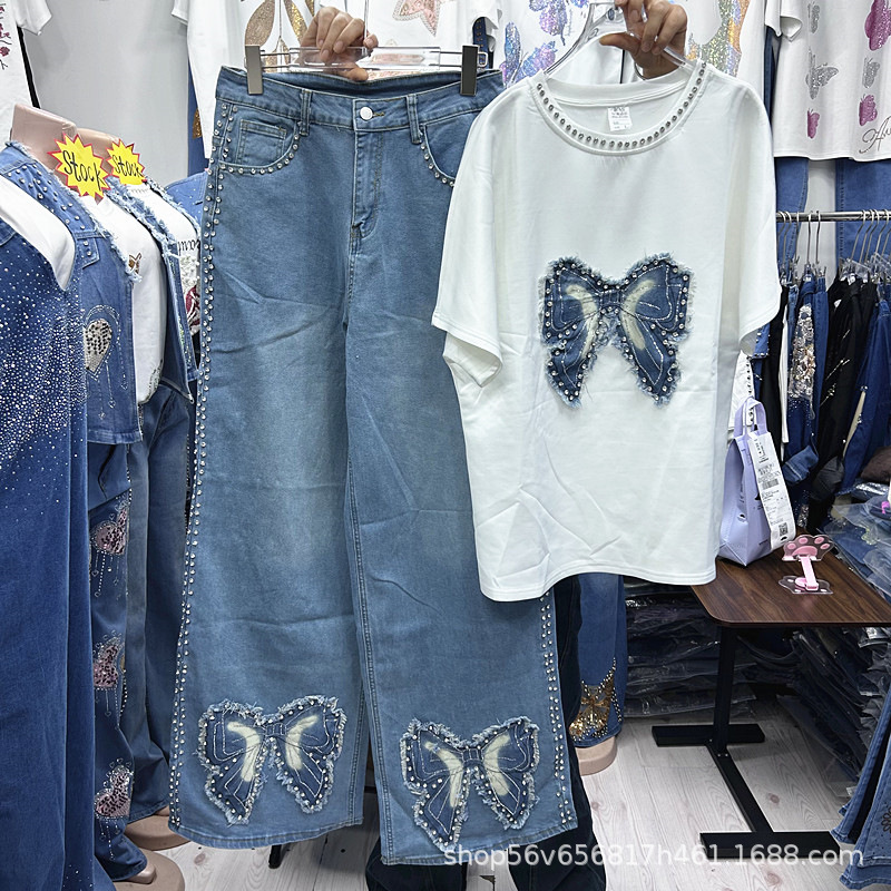 Embroidery Uniforms - New Spring Summer Loose Women Two-piece