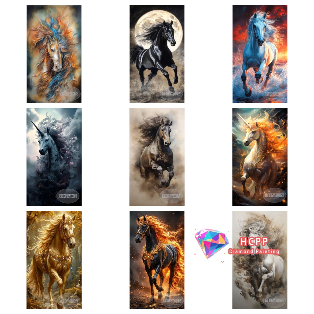 Embroidery Unicorn - Horse Unicorn Diamond Painting Kit Square