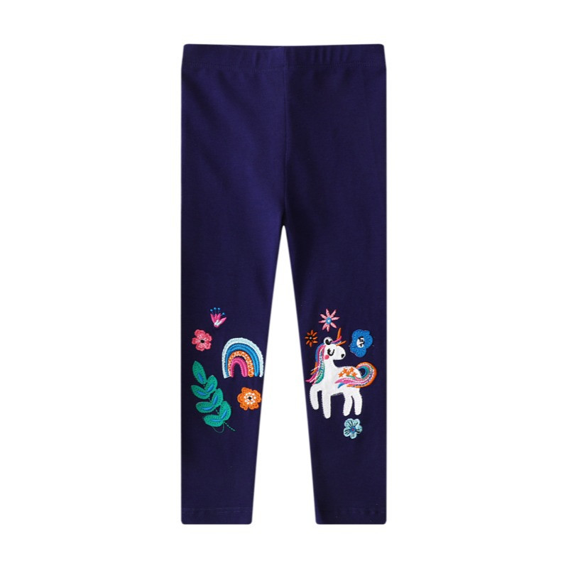 Embroidery Unicorn - Jumping Meters Unicorn Embroidery Leggings Pants