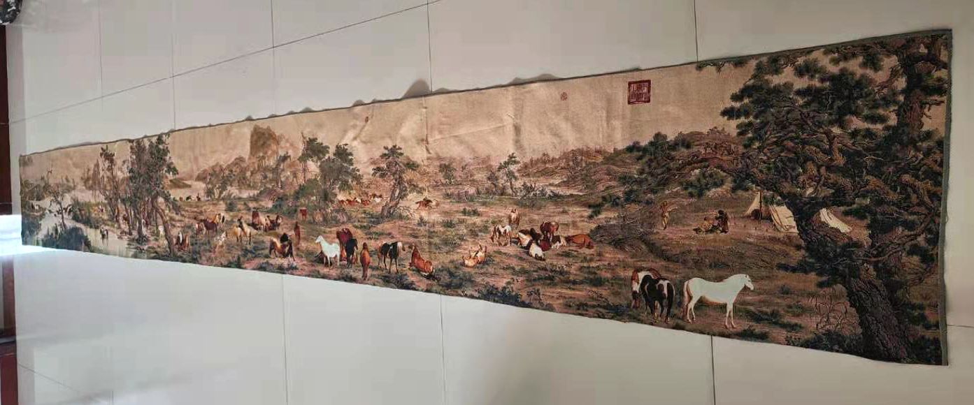 Embroidery Horse - 5M Super size Chinese Folk Silk