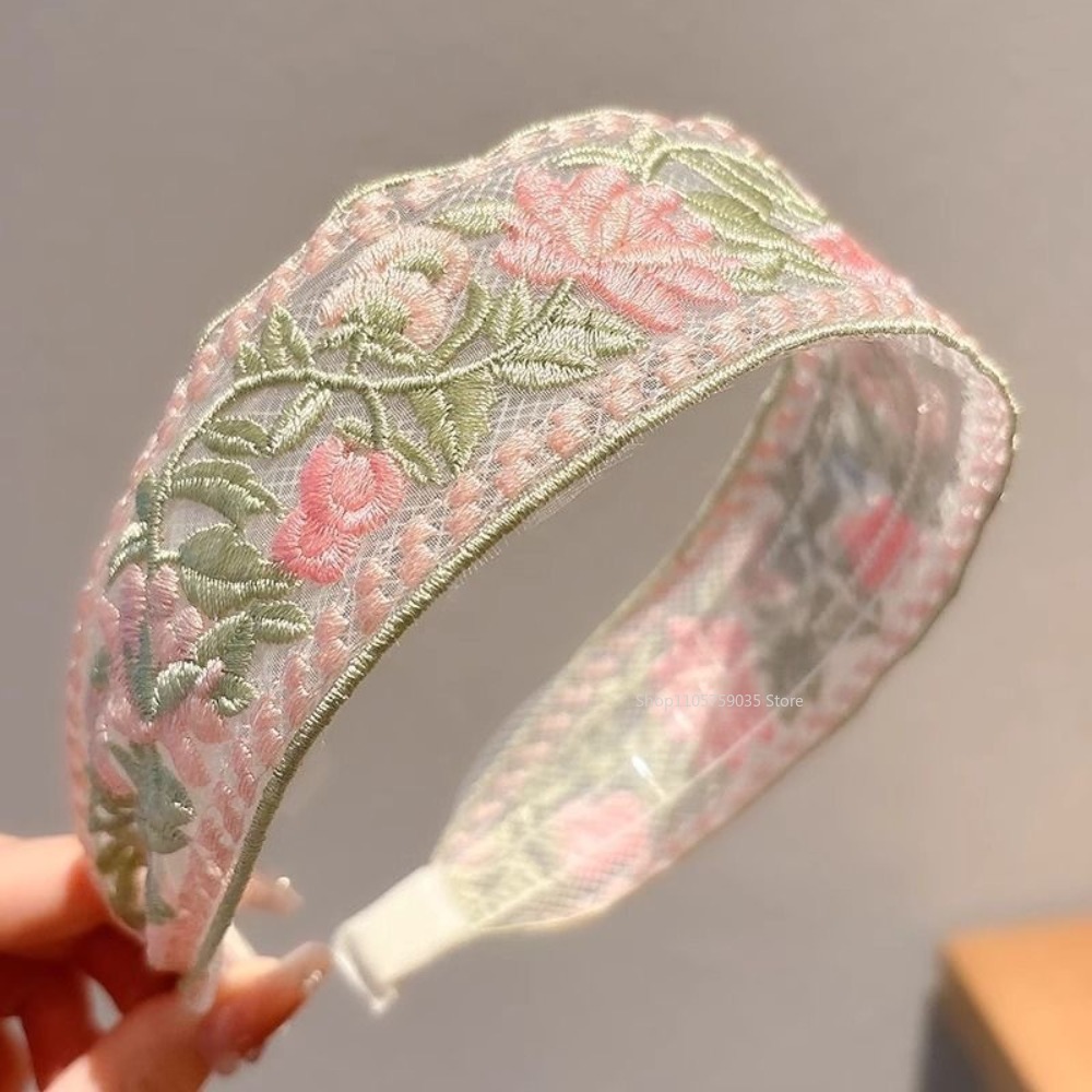 Embroidery Hooping - Spring Lace Embroidery Floral Headband New