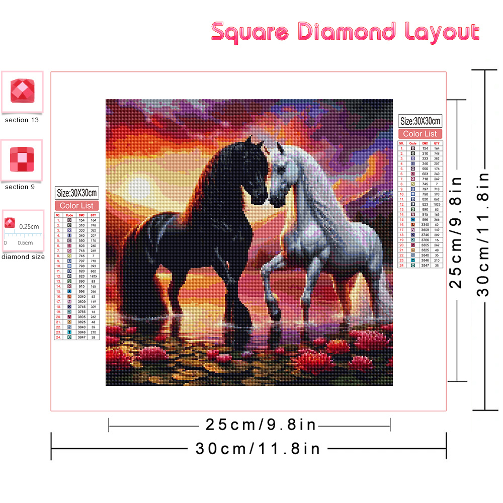 Huacan Full Diamond Painting A - đánh giá và giá Embroidery Horse