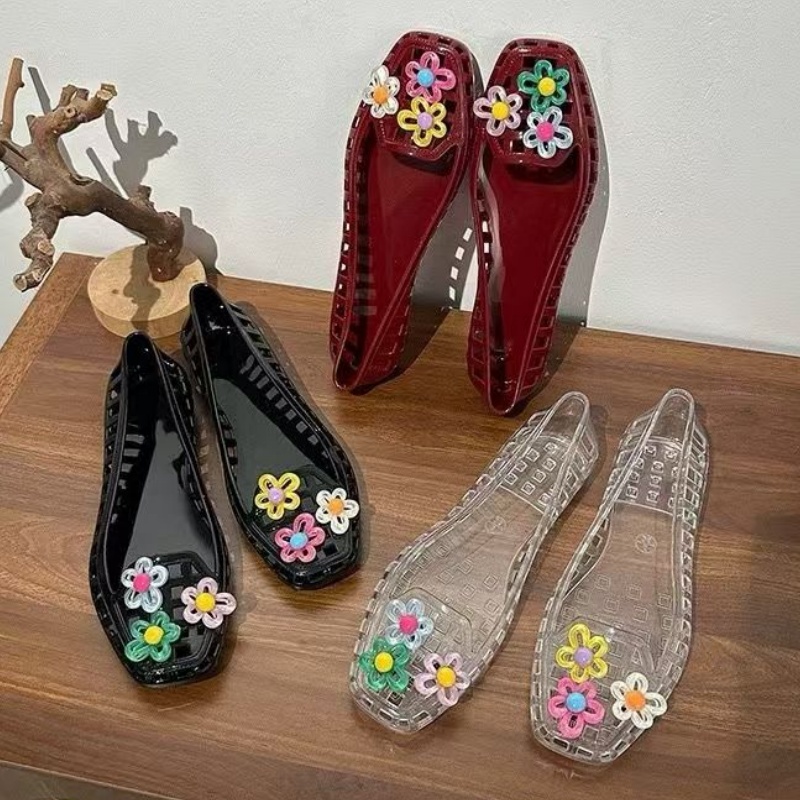Hollowed kawaii dopamine Shoe  - đánh giá và giá Embroidery Flat Shoes