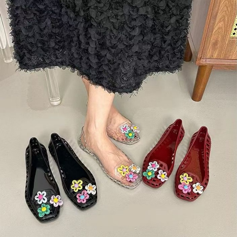 Hollowed kawaii dopamine Shoe  - đánh giá và giá Embroidery Flat Shoes