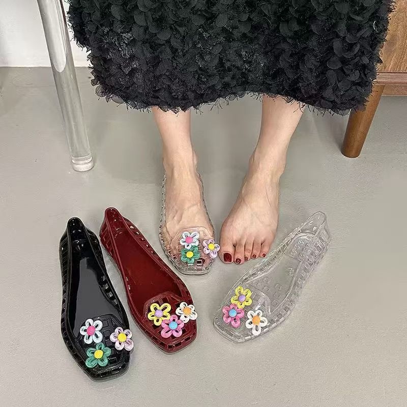 Hollowed kawaii dopamine Shoe  - đánh giá và giá Embroidery Flat Shoes