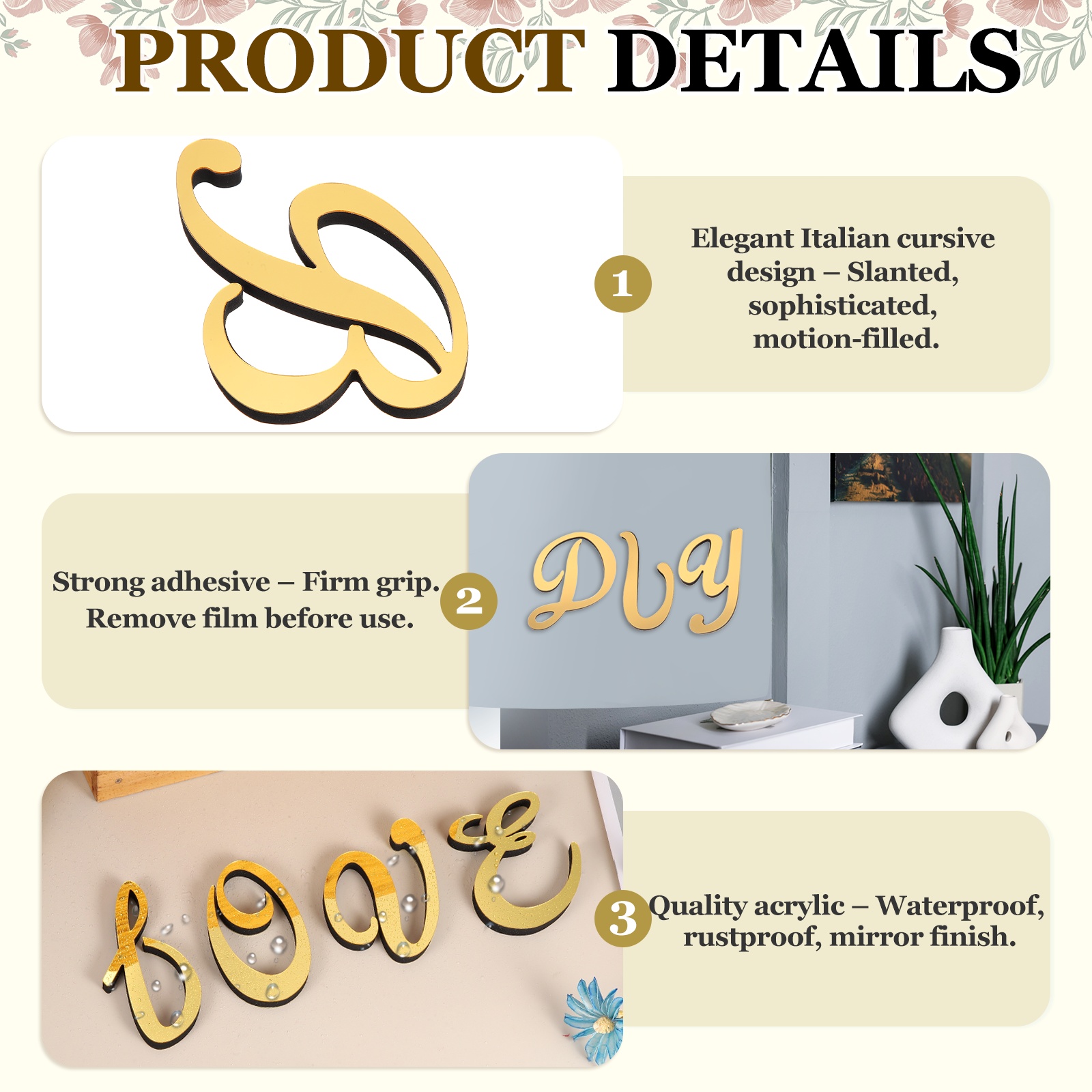 1pc 4 Inch 3D Acrylic Alphabet - đánh giá và giá Embroidery Writing
