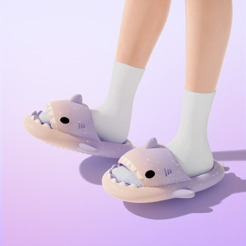 Cute Cartoon Shark Slippers Fo - đánh giá và giá Embroidery Flat Shoes