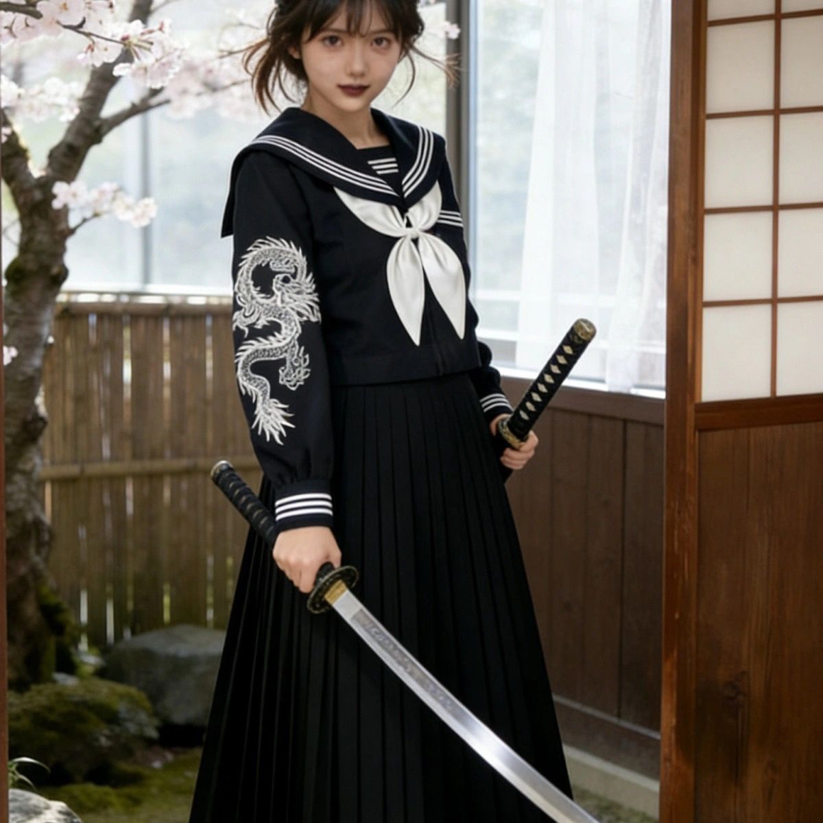 Japanese Dark Goth Punk Sailor - đánh giá và giá Embroidery Uniforms