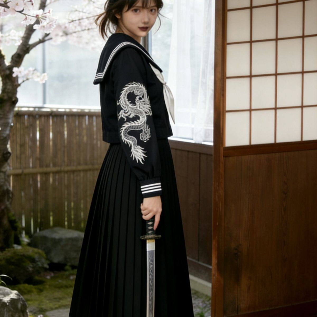 Japanese Dark Goth Punk Sailor - đánh giá và giá Embroidery Uniforms
