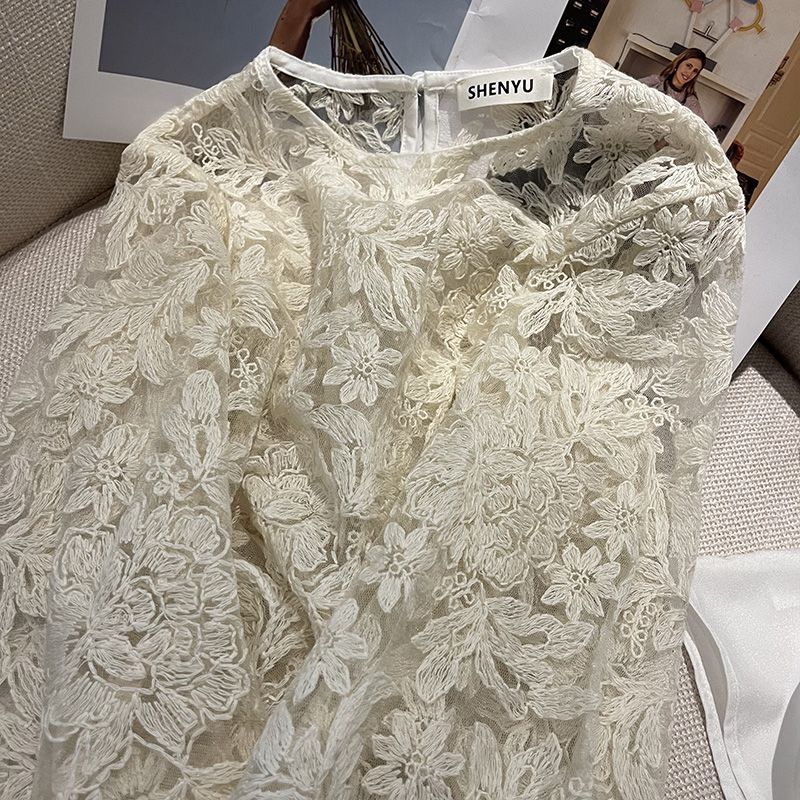 MEXZT Elegant Sheer White Shir - đánh giá và giá Embroidery On Shirt