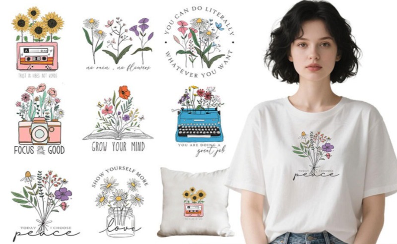 Cartoon Floral Flower Iron On  - đánh giá và giá Embroidery On Shirt