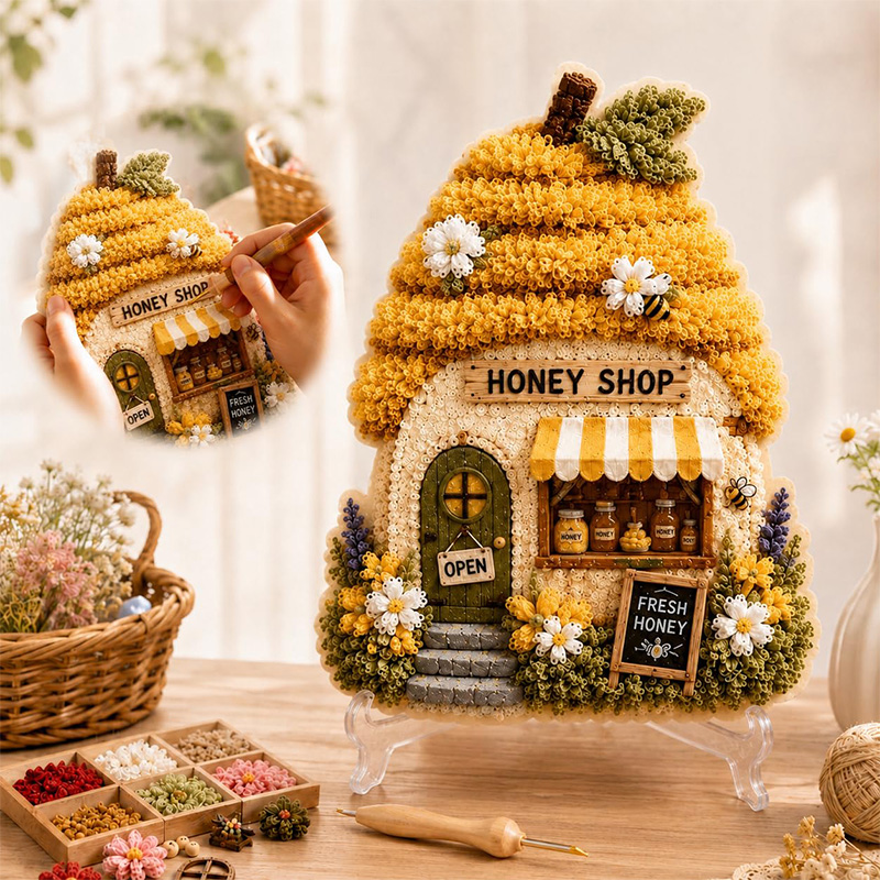 3D Mushroom House Poke Art DIY - đánh giá và giá Embroidery Needles