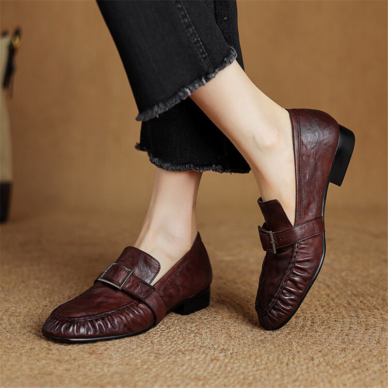 New Autumn Genuine Leather Wom - đánh giá và giá Embroidery Flat Shoes