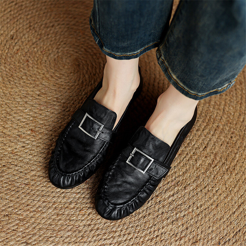 New Autumn Genuine Leather Wom - đánh giá và giá Embroidery Flat Shoes