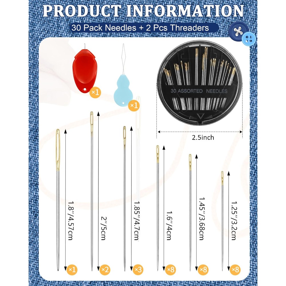 30-Count Steel Hand Sewing Nee - đánh giá và giá Embroidery Needles