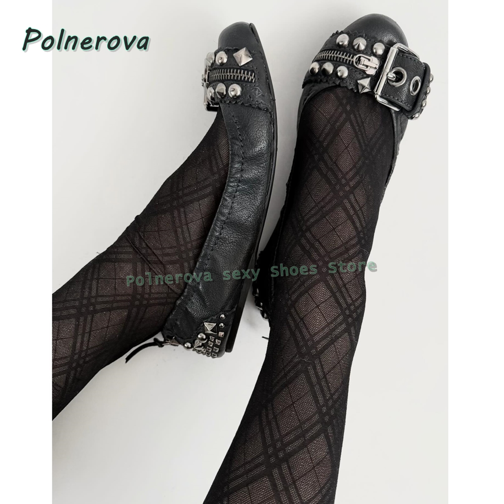 Rivet Belt Buckle Mary Jane Sh - đánh giá và giá Embroidery Flat Shoes