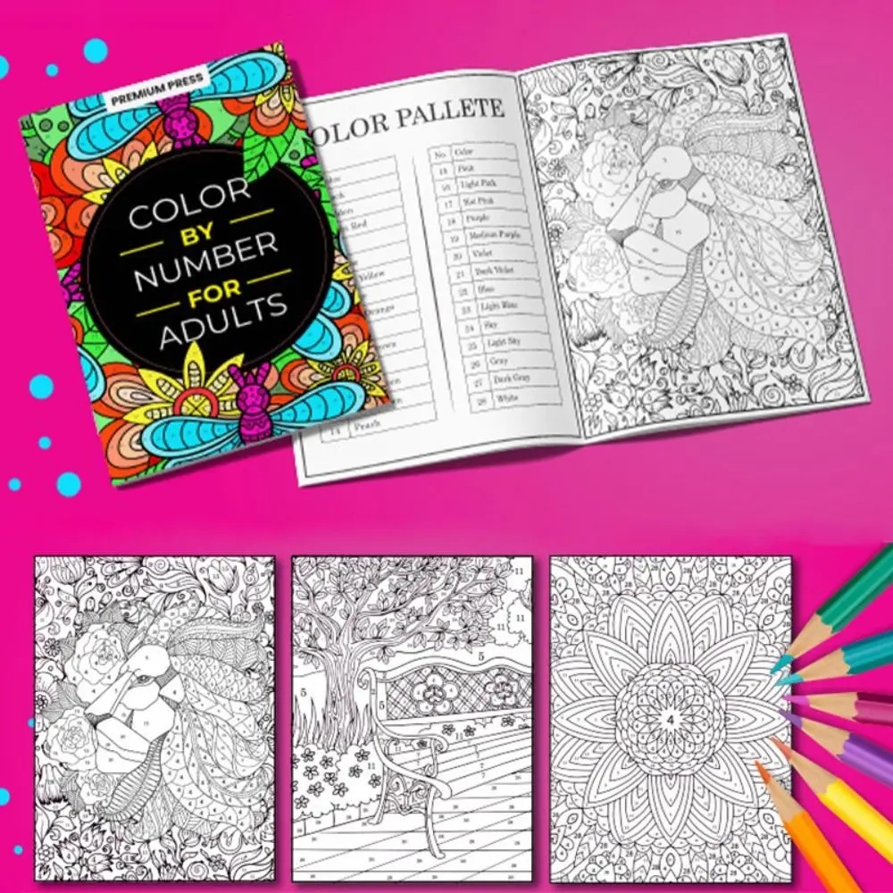 80 Pages Color By Number for A - đánh giá và giá Embroidery Translate