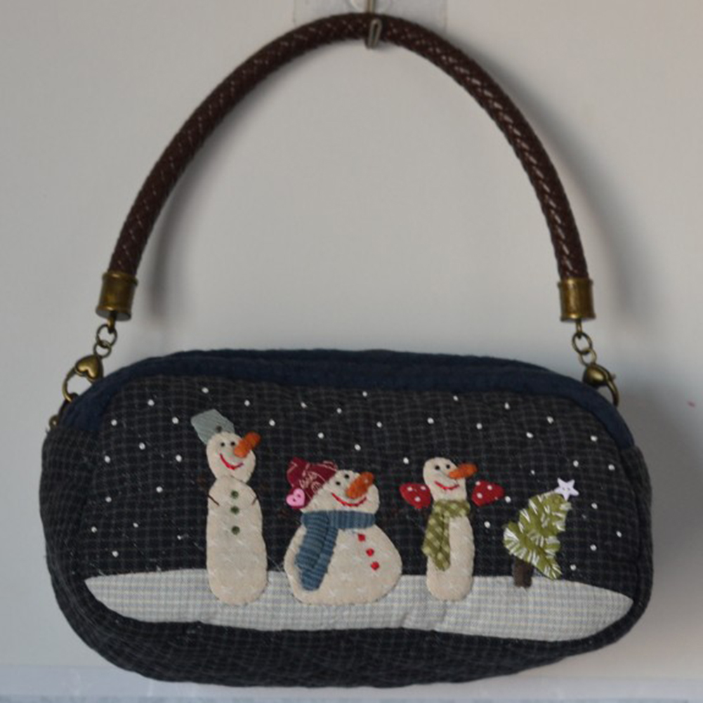 DIY Snow Shoulder Bag Patchwor - đánh giá và giá Embroidery Xmas Stocking