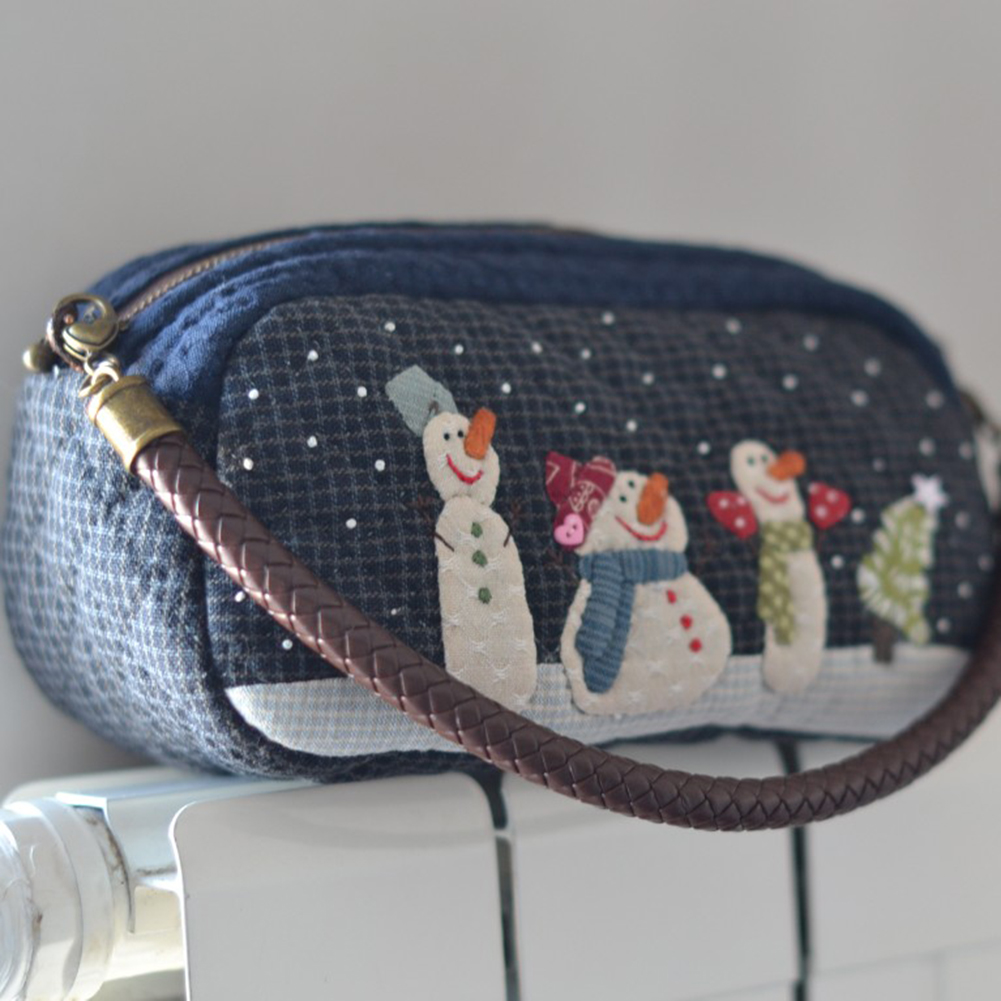 DIY Snow Shoulder Bag Patchwor - đánh giá và giá Embroidery Xmas Stocking