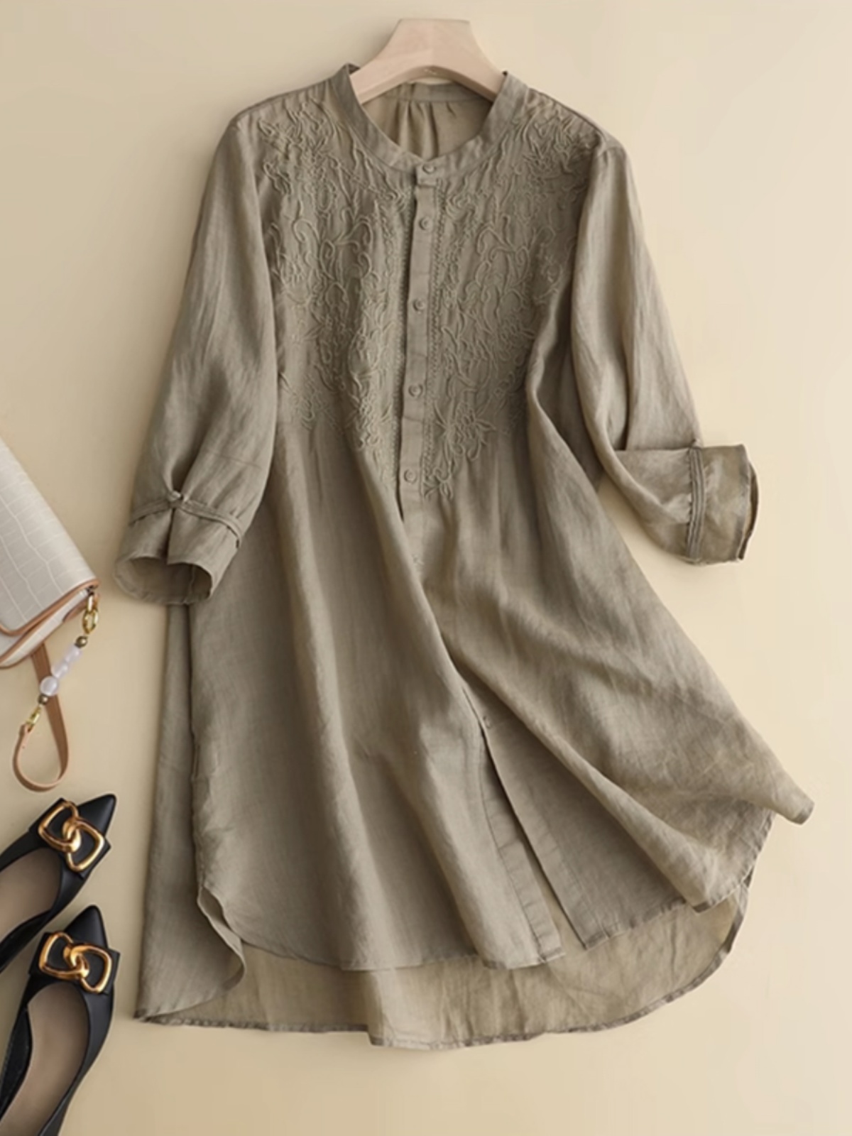 Spring Summer Breathable Thin  - đánh giá và giá Embroidery On Shirt