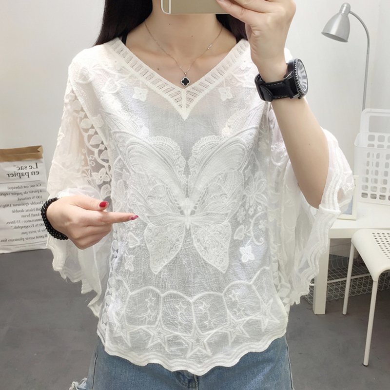 Embroidery Lace White Shirt Wo - đánh giá và giá Embroidery On Shirt
