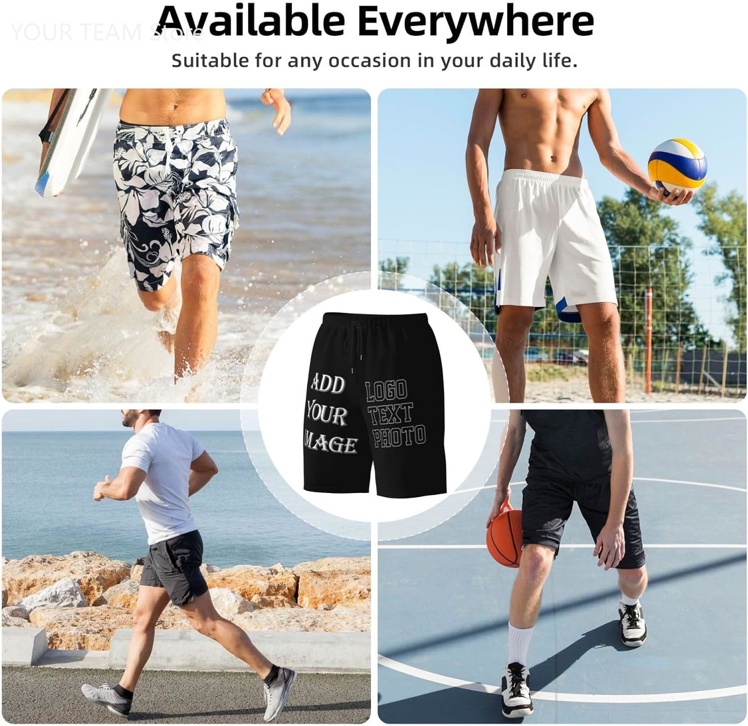 Custom Shorts for Men Design Y - đánh giá và giá Embroidery Design Logo